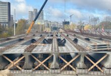 Ремонт шляхопроводу на вулиці Полярна. Фото: КМДА
