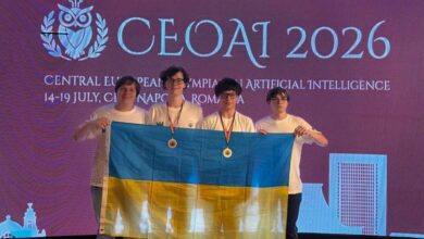 Зліва направо: Владислав Дахно, Ростислав Ябченко, Роман Мєламуд, Андрій Татарінов. Фото: Всеукраїнські олімпіади з інформатики