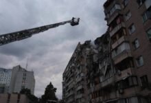 Наслідки атаки РФ у Києві у ніч на 6 липня. Фото: ДСНС