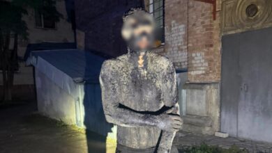 Затриманий чоловік. Фото: Патрульна поліція Києва