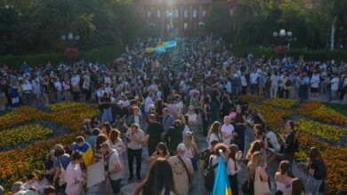 Початок протестної ходи у Києві 31 липня, фото: Суспільне