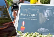 Прощання з Тарасом Дідичем, головою Дмитрівської громади на Київщині. Фото: Марія Юркян / hromadske
